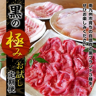 【毎月定期便】黒の極　お試し定期便全3回【配送不可地域：離島】