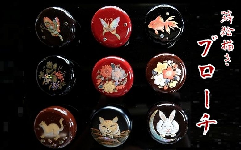 046-29 蒔絵描き ブローチ