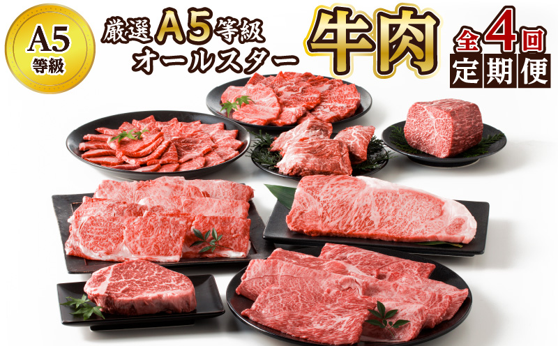 【全4回】厳選A5等級オールスター牛肉定期便 076-13