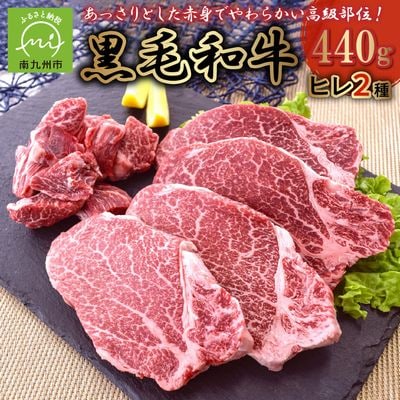 黒毛和牛 ヒレ 2種 ステーキカット サイコロカット 鹿児島県産 牛肉 赤身 カミチク 南九州市【配送不可地域：離島】