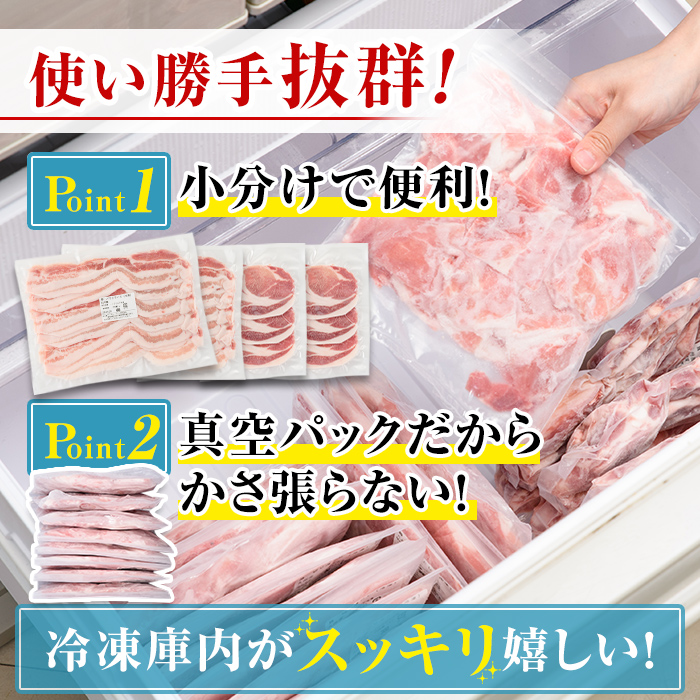 isa645 【定期便3回】九州産 豚肉2種セット (合計4.5kg・1.5kg×全3回) バラスライス ロース 生姜焼き 真空包装 真空パック 小分け ぶたにく 豚 肉 詰合せ 詰め合わせ 冷凍 【サンキョーミート株式会社】