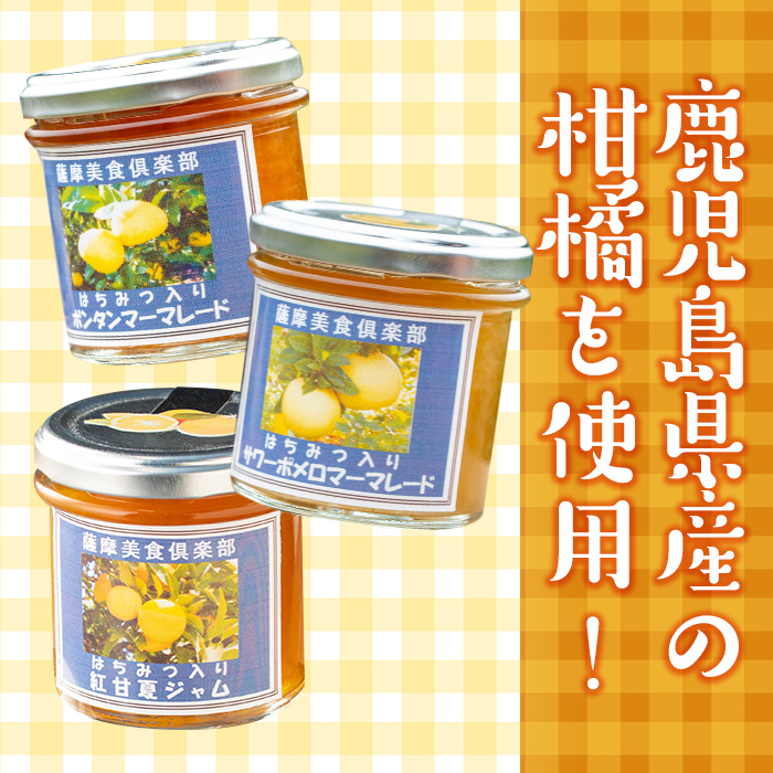 isa682 3種の柑橘ジャム食べ比べセットB(計9個・ボンタン、サワーポメロ、紅甘夏 各140g) 加工食品 果物 フルーツ 詰め合わせ 果肉 柑橘 低糖 ハンドメイド ジャム ギフト マーマレード 【薩摩美食倶楽部】