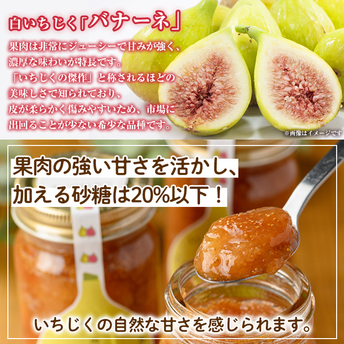 isa801 いちじくのコンフィチュールセット(計660g・220g×3個) 無花果 白いちじく バナーネ バローネ 加工食品 果物 フルーツ 果肉 低糖 ハンドメイド 【工房ゆう】