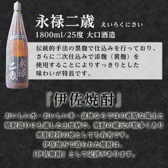 B3-02 焼酎ふるさと巡りセット！伊佐美、伊佐大泉、永禄二歳(1800ml各1本・計3本) 鹿児島 本格焼酎 芋焼酎 一升瓶 3銘柄 お酒 芋 米麹 常温 伊佐美、伊佐大泉、永禄二歳【平酒店】
