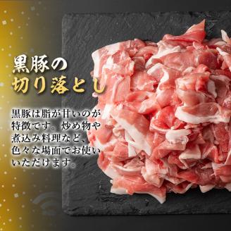 isa267 鹿児島県産黒豚切り落とし(計2.5kg・250g×10P) 精肉 小分け 切落とし 料理 パック 国産 薄切り 豚肉 九州産 冷凍 【増元精肉店】