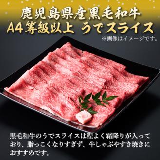 isa301 《毎月数量限定》鹿児島県産黒毛和牛A4等級以上！うでスライス！(計1kg・500g×2パック)しゃぶしゃぶやすき焼きに！日本一の和牛の産地・鹿児島から良質なお肉をお届け！ 牛肉 国産 九州産 鹿児島県産 和牛 ギフト 肉 贈り物 プレゼント しゃぶしゃぶ すき焼き 【増元精肉店】
