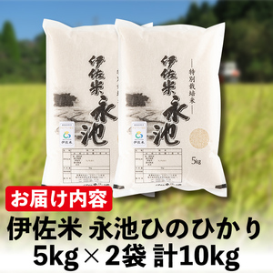 A4-06 ＜14営業日以内に発送！＞《数量限定》令和7年産 特別栽培米 伊佐米永池ひのひかり(10kg) 伊佐市 永池 特産品 伊佐米 九州米サミット 食味コンテスト 最優秀賞受賞 ヒノヒカリ 10kg 【エコファーム永池】