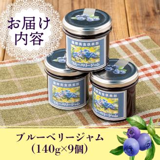 isa544 《毎月数量限定》手作りブルーベリージャム(計9個・各140g)ふるさと納税 伊佐市 特産品 加工食品 果物 フルーツ 詰め合わせ 果肉 ブルーベリー  低糖 ハンドメイド ジャム ギフト【薩摩美食倶楽部】