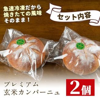 Z5-03 プレミアム玄米カンパーニュセット(2個) ふるさと納税 伊佐市 特産品 自社栽培 玄米 カンパーニュ パン【やまびこの郷】