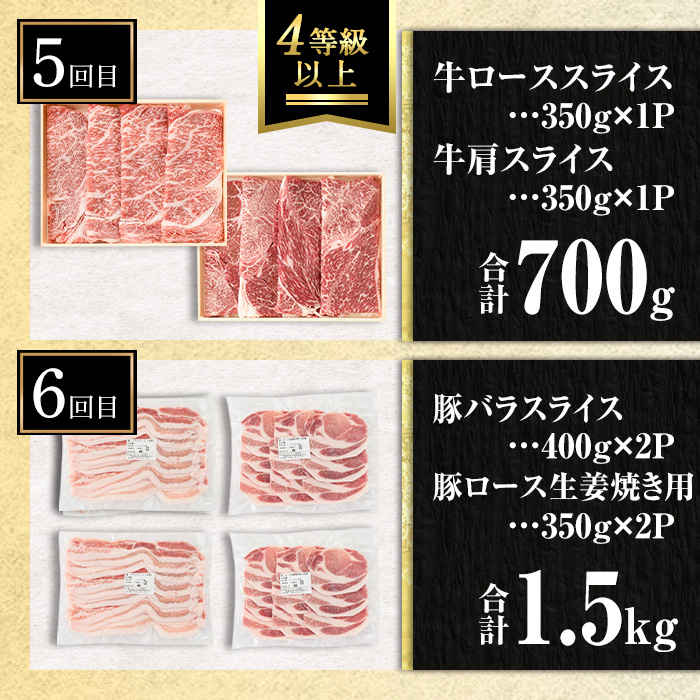 isa448 【定期便7回】工場開設Sコース (合計9.55kg) 国産 肉 牛肉 豚肉 厚切り 切り落とし 霜降り すきやき しゃぶしゃぶ 生姜焼き 牛しゃぶ 冷凍 ロース カタロース 肩ロース サーロイン ステーキ アウトドア BBQ 食べ比べ セット 【サンキョーミート株式会社】