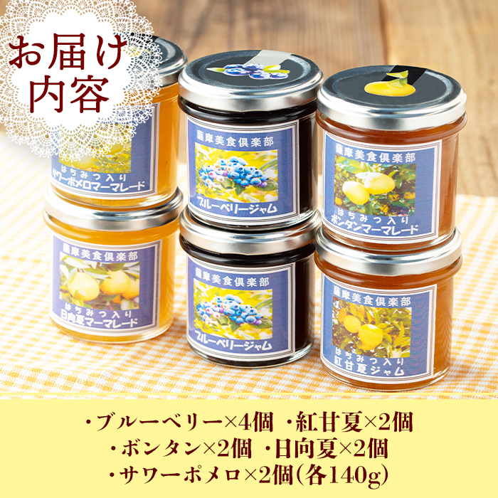 isa553 《数量限定》5種のバラエティージャム食べ比べセット(計12個・ブルーベリー×4、紅甘夏×2、ボンタン×2、サワーポメロ×2、日向夏×2) 加工食品 果物 フルーツ 詰め合わせ 果肉 柑橘  低糖 ハンドメイド ジャム ギフト マーマレード【薩摩美食倶楽部】