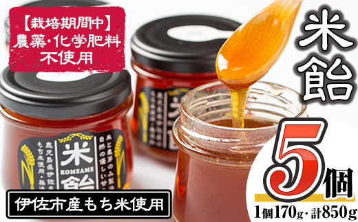 isa155 米飴(850g・170g×5個) 伊佐市産もち米で作った米飴！砂糖やはちみつの代わりに！離乳食やおやつの甘味付けとしても シロップ 伊佐市産もち米 使用 米飴 砂糖 はちみつ 代用 離乳食 おやつ 甘味付け 麦芽 赤ちゃん 安心 【食と木】