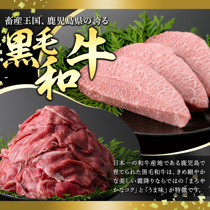 a1074-B 黒毛和牛切り落とし 4等級以上(80g×12P 計960g)【水迫畜産】姶良市 国産 肉 牛肉 4等級以上 黒毛和牛 切り落とし セット 小分け トレー無し SDGs