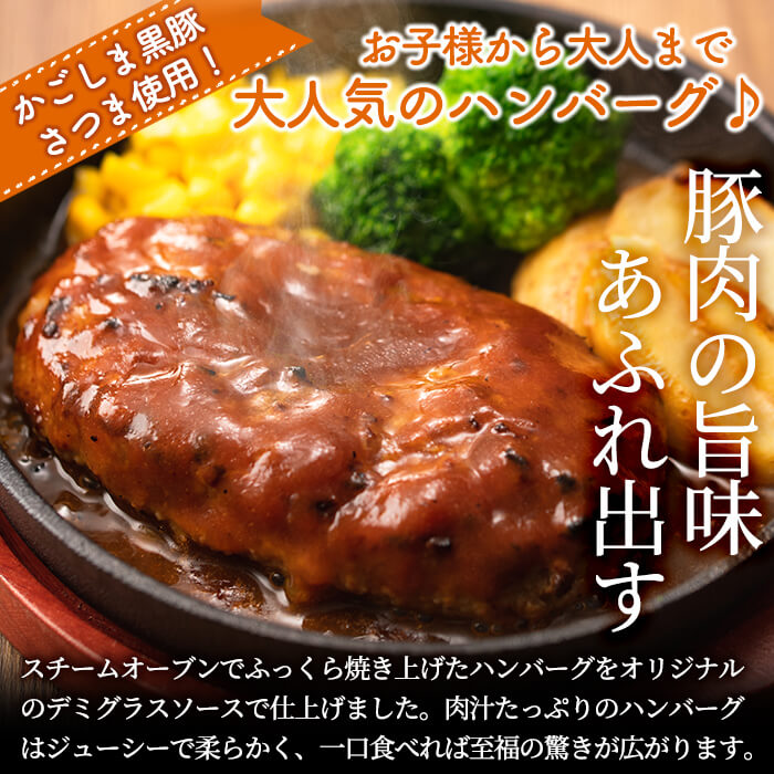 a563 ＜年内発送＞「かごしま黒豚さつま」デミグラスハンバーグ1.5kg(150g×10パック)【AKR Food Company】姶良市 ハンバーグ デミソース 国産 鹿児島県産 肉 豚 豚肉 惣菜 総菜 冷凍ハンバーグ おかず 温めるだけ 湯煎 簡単 冷凍 個包装 小分け