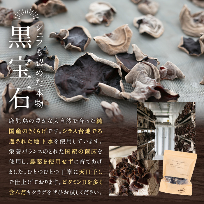 a769 国産乾燥きくらげ計120g(40g×3袋)【姶良のアグリM～】 姶良市 国産 きのこ キノコ 茸 野菜キクラゲ きくらげ 木耳 乾燥 天日干し 小分け 常温 常温保存 セット 化粧箱 ギフト箱