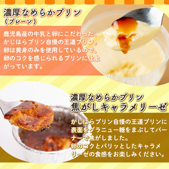 a529-PC 濃厚なめらかプリン(プレーン5個＆焦がしキャラメリーゼ5個)【かじはらプリン】姶良市 ぷりん お菓子 スイーツ おやつ デザート 洋菓子 冷凍 長期保存 手づくり プリン専門店