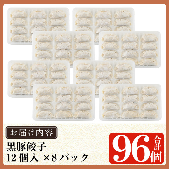 a442 鹿児島黒豚「短鼻豚」無添加餃子セット96個【鹿児島ますや】姶良市 ギョーザ 餃子 無添加 惣菜 おかず おつまみ 冷凍 黒豚 国産野菜 ぎょうざ