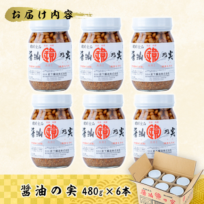 a757 醤油の実(約2.8kg・480g×6本)【岩下醸造】姶良市 常温 瓶詰め