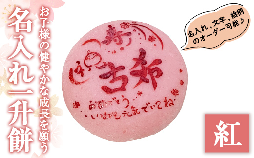a953-B ＜期間限定！2025年11月～2026年5月末の間で発送対応＞名入れ一升餅(紅)【ちろす家】姶良市 おもち 餅 背負い餅 餅踏み お祝い 1歳 男の子 女の子 誕生日 ベビー イベント 真空パック 冷凍