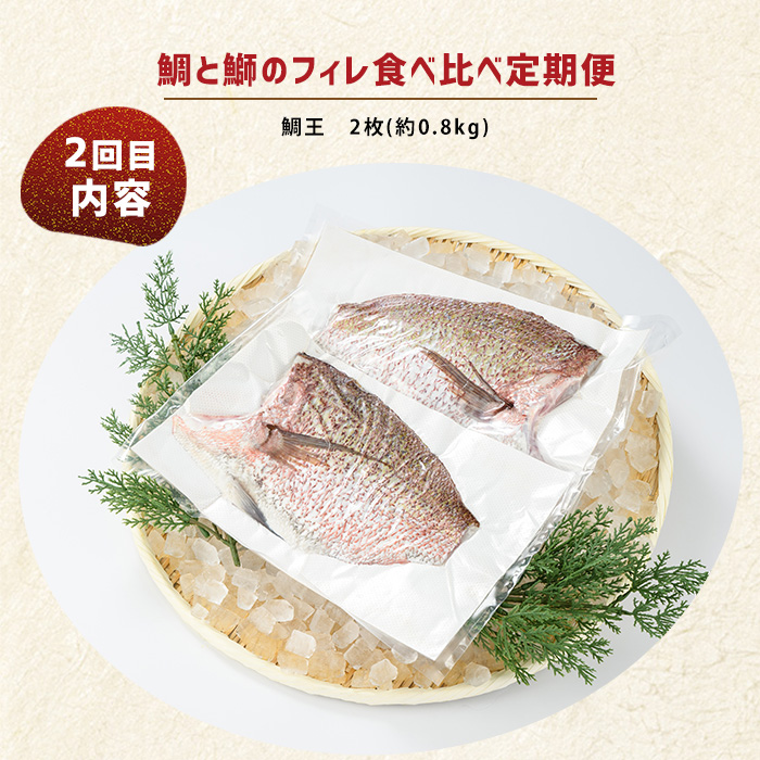 ＜定期便・毎月発送全4回＞ 鯛と鰤の食べ比べ定期便(フィレ) 全4回 長島町特産 _nagashima-1514
