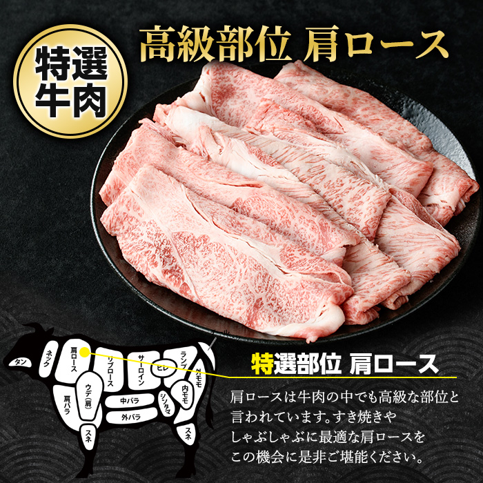 鹿児島県産 黒毛和牛 肩ロース スライス (計600g・300g×2P) 【ナンチク】_nanchiku-7259