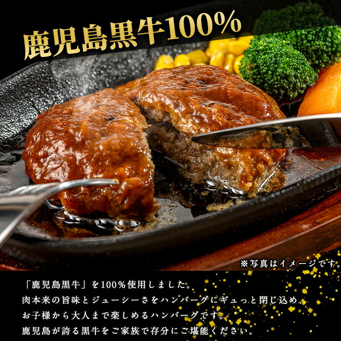 ＜定期便：毎月発送全3回＞鹿児島黒牛特選ハンバーグ(計約900g・約150g×6個)国産 鹿児島 ハンバーグ 冷凍 セット【nixy中山亭】_chuzan-1511