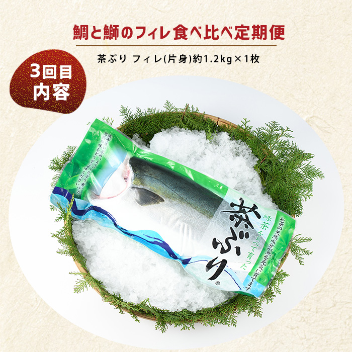 ＜定期便・毎月発送全4回＞ 鯛と鰤の食べ比べ定期便(フィレ) 全4回 長島町特産 _nagashima-1514