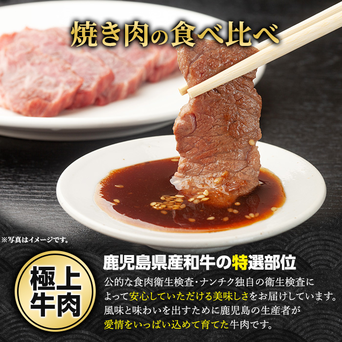 鹿児島県産黒毛和牛 焼肉セット 食べ比べ 3種 (計600g・各200g) モモ 肩ロース ウデ【ナンチク】_nanchiku-7258