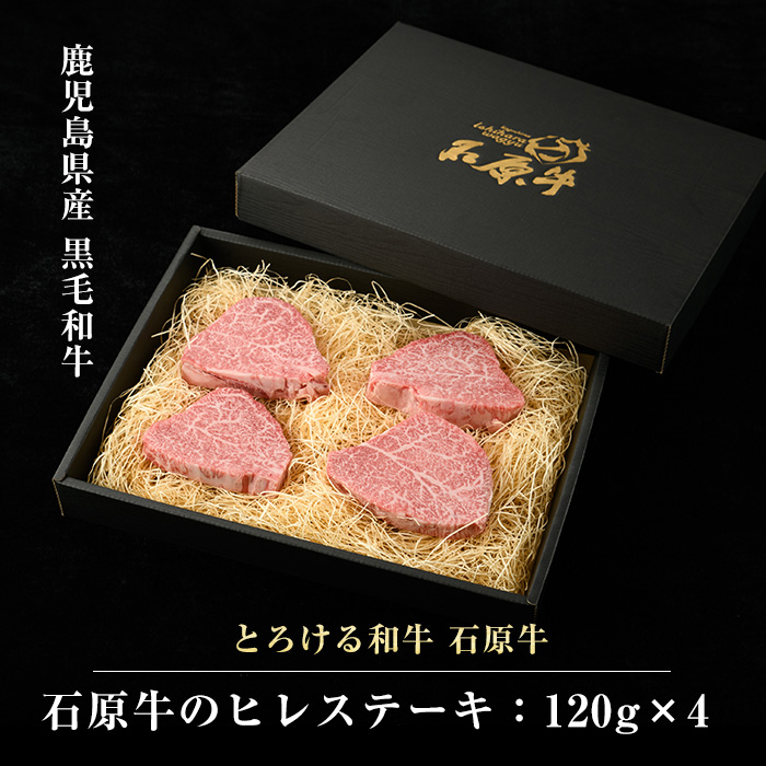 石原牛のヒレステーキ(120g×4) (数量限定)石原牛 赤身 ヒレ ステーキ 480g 国産 牛 ウシ 牛肉 焼肉 BBQ バーベキュー ビーフ 冷凍【石原PRO】_ishihara-7089