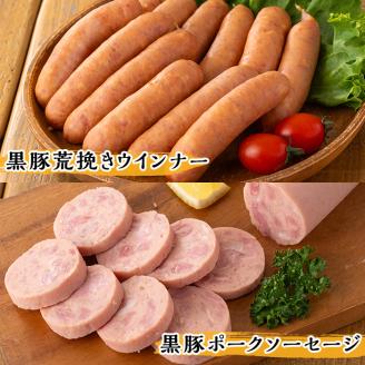 A07 鹿児島県産黒豚ウインナー・生ハム・ソーセージ・焼豚バラエティセット(4種・計990g) 豚肉 荒挽き 粗挽き 粗挽 ウィンナー フランクフルト 焼き豚 惣菜 おかず 弁当 BBQ キャンプ 【ナンチク】
