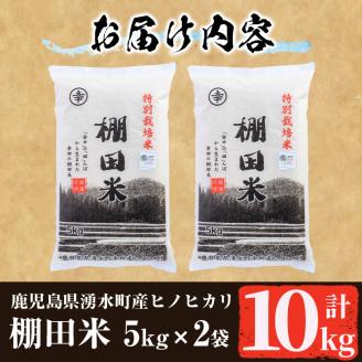 C09 鹿児島県産ひのひかり 棚田米10kgセット(5kg×2袋) 国産 九州産 鹿児島県産 湧水町産 10kg 新米 お米 おこめ 米 白米 ご飯 ごはん おにぎり ひのひかり ヒノヒカリ 令和7年産 【くりの物産館】