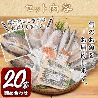 y061 ＜高級手作り干物＞桜島灰干し詰め合わせ！鹿児島県湧水町産にじますの他、季節のお魚を計20袋お届け！ 干物 魚 焼き魚 おかず 晩御飯 晩ごはん 朝食 朝ごはん 朝ご飯 和食 定食 にじます ニジマス 保存料無添加 【福永商店】