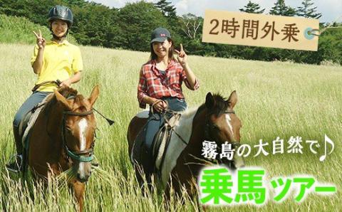 y073 乗馬トレッキング2時間外乗コース 乗馬経験者向け騎乗チケット 体験 レジャー アクティビティ 乗馬 馬【霧島アート牧場】