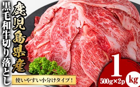 y427 鹿児島県産黒毛和牛切落し(計1kg・500g×2P) 国産 九州産 牛肉 黒牛 黒毛和牛 和牛 お肉 赤身 切り落とし 切り落し 焼肉 肉じゃが 野菜炒め 炒め物 冷凍[さつま屋産業]