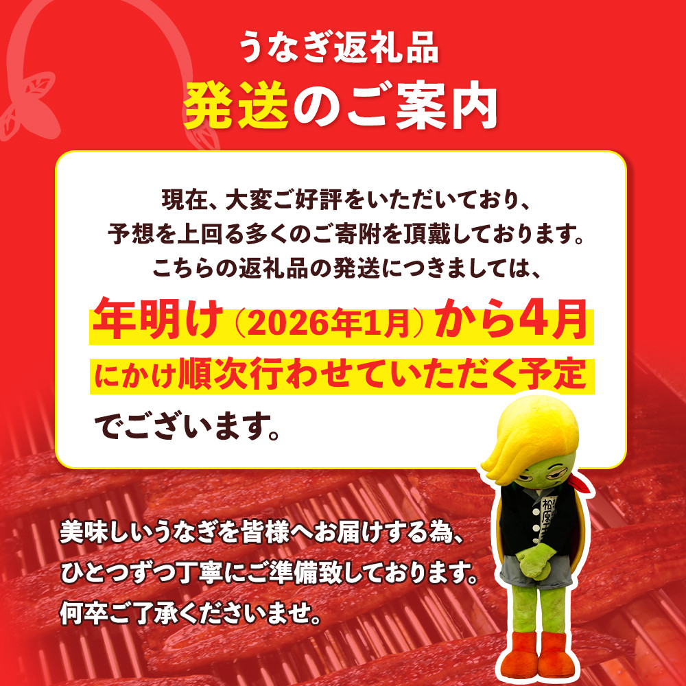 鹿児島県産うなぎ長蒲焼2尾 合計 330g 以上 たれ たっぷり4袋付 