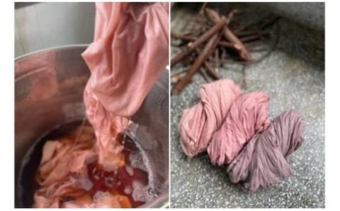 No.1359-Ｂ 鹿児島名産品で染めた帆布バッグ（小）《Ｂ：さつま芋》