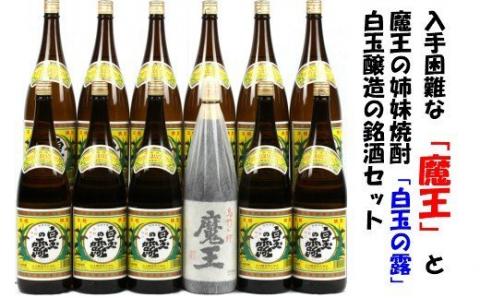 №10001-1 【幻の魔王と伝統の白玉の露】白玉醸造の銘酒12本セット
