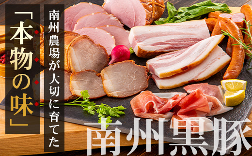 南州農場 黒豚ギフトA　5種約710g NS-512｜肉 お肉 豚肉 豚 にく ぶた かごしま黒豚 ベーコン ソーセージ ハム 焼豚 冷蔵 小分け 鹿児島県 南大隅町 南州農場