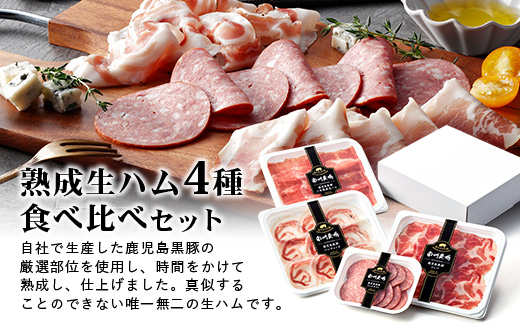 【定期便】南州農場 黒豚熟成生ハム４種食べ比べセット（連続3回）（3726）NS-519