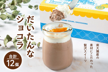 だいたんなショコラ 12個セット SH-705 | たんかん ソース ムース チョコレートムース ショコラ贅沢 スイーツ フルーツ プリン 手作り おしゃれ 限定スイーツ 冷凍 産地直送 オリジナル ギフトボックス プレゼント 鹿児島県 南大隅町 31℃LINE花子 