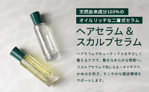 【天然由来成分100％】二層式ヘアセラム&スカルプセラムのセット 50ml 2本 BS-707 ｜鹿児島県 南大隅町 オイル スカルプセラム ヘアケア お手入れ セット 株式会社ベースシー