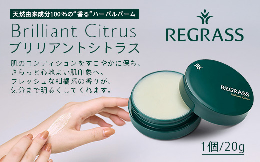 【訳あり】天然由来成分100％の“香る”ハーバルバーム 20g 1個 ブリリアントシトラス BS-709 ｜鹿児島県 南大隅町 バーム ハンドケア ヘアケア リップ ハンドメイド 訳あり 株式会社ベースシー