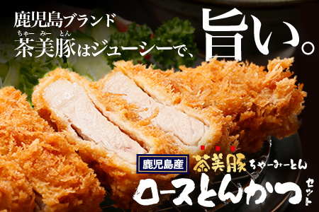鹿児島県産 茶美豚 ロース セット とんかつ・トンテキ用 (300ｇ×3Ｐ) 計900g｜国産 豚肉 ぶた肉 精肉 茶美豚 ブランド肉 ロース 豚カツ トンテキ 冷凍 鹿児島県 南大隅町 JA-3
