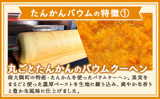 バウムクーヘン  ≪極≫ たんかん 直径約15cm SH-712 │ バウムクーヘン バームクーヘン スイーツ ケーキ 焼き菓子 洋菓子 お菓子 おかし おやつ デザート プレゼント 贈り物 ギフト 常温 鹿児島県 南大隅町 31℃LINE花子