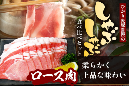 鹿児島県産 ひかり麦豚 しゃぶしゃぶ 食べ比べセット ≪合計約4kg≫ （200g×20パック） トレーなし 冷凍 HM-3 | 肉 お肉 にく 豚肉 ロース 肩ロース バラ肉 スライス 冷凍 真空冷凍 産地直送 新鮮 小分け 甘み 産地直送 鹿児島県 南大隅町 ひかり麦豚直売所