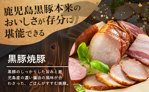 鹿児島県産 黒豚バラエティセットA 約600g (黒豚焼豚200g×1・黒豚ベーコン150g×1・黒豚ボロニア250g×1) NS-510 ｜ 肉 お肉 豚肉 豚 にく ぶた かごしま黒豚 ベーコン ソーセージ チャーハン ポトフ 野菜炒め 冷蔵 小分け 鹿児島県 南大隅町 南州農場