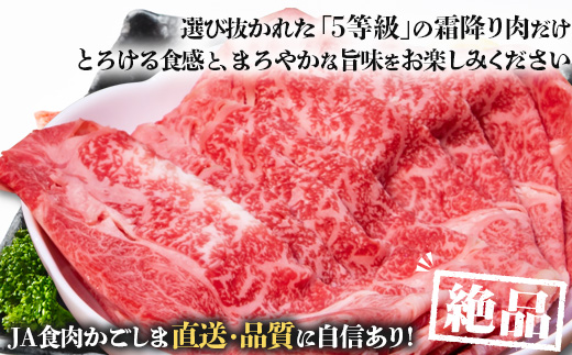 【鹿児島黒牛】カタロースすきやきセット（約900g）JA-501 | 国産 国産牛 鹿児島県 牛肉 黒牛 黒毛和牛 和牛 肩ロース スライス 赤身 すきやき 冷凍 南大隅町 JA鹿児島きもつき