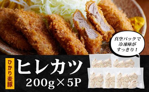 鹿児島県産 ＼＼ ひかり麦豚 ヒレかつ 計約1㎏ ／／ ≪200g×5パック≫ 衣つき トレーなし 冷凍 HM-7 | 肉 お肉 にく 豚肉 ヒレ肉 トンカツ 冷凍 解凍して揚げるだけ 加工品 真空冷凍 新鮮 小分け 産地直送 鹿児島県 南大隅町 ひかり麦豚直売所