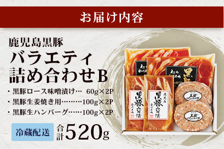 鹿児島県産 黒豚バラエティ詰合せAセット (黒豚ロース味噌漬け・黒豚生姜焼き用・黒豚生ハンバーグ) NS-16 ❘★☆＼＼黒豚ロース味噌漬け バナナマンの早起きせっかくグルメで紹介！！／／☆★ 肉 お肉 豚肉 豚 かごしま黒豚 ロース肉 味付け肉 みそ漬け しょうが焼き ハンバーグ 焼くだけ 鹿児島県 南大隅町 南州農場