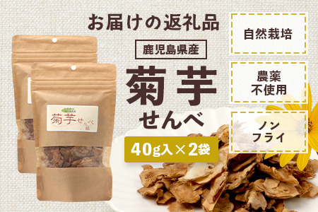 白色菊芋 菊芋せんべ （40g×2袋） SK-4｜ せんべい お菓子 菊芋 ノンフライ ノンオイル きくいも 焙煎 おつまみ グルメ お取り寄せ 鹿児島県 南大隅町 島子農園